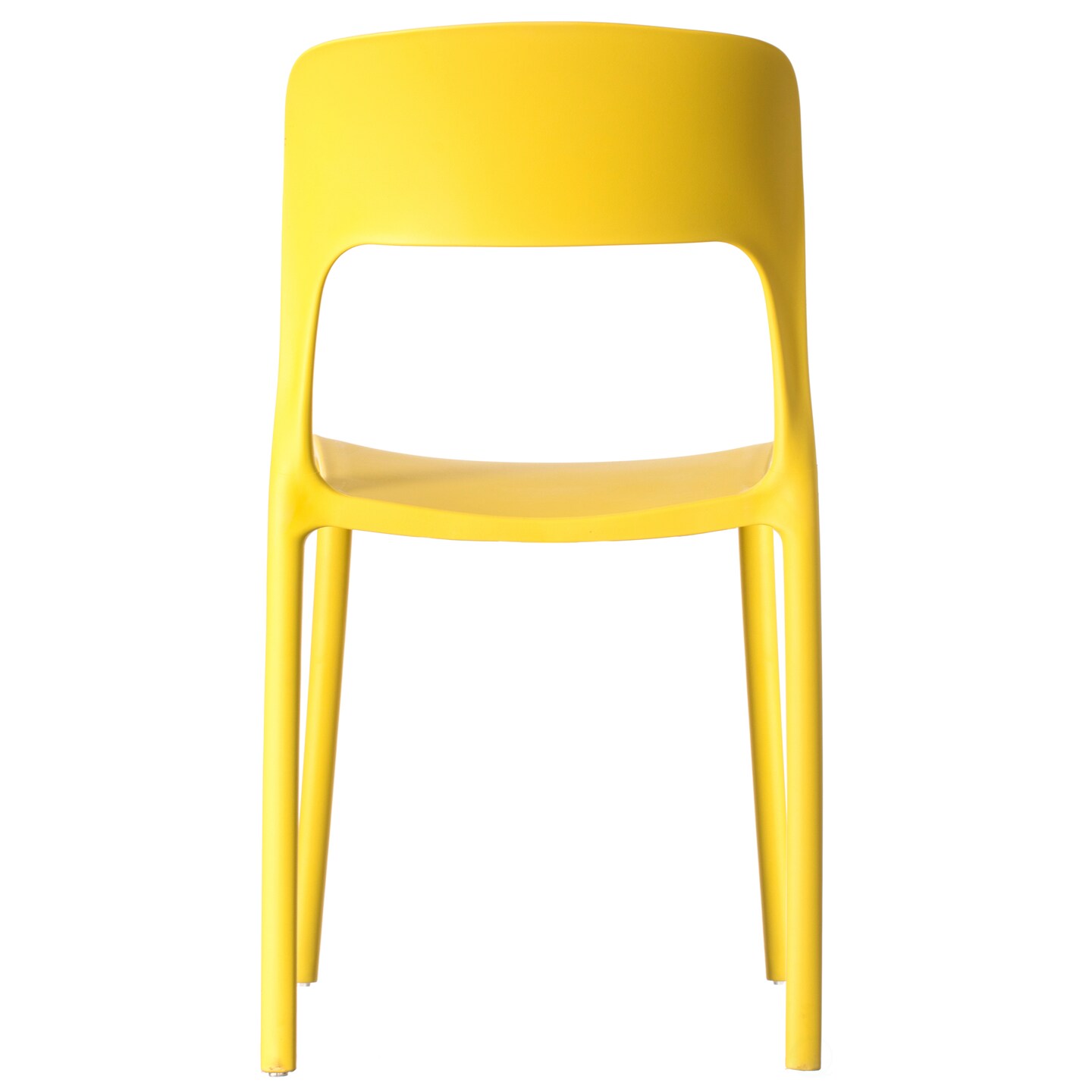 Modern Plastic Outdoor Dining Chair with Open Curved Back