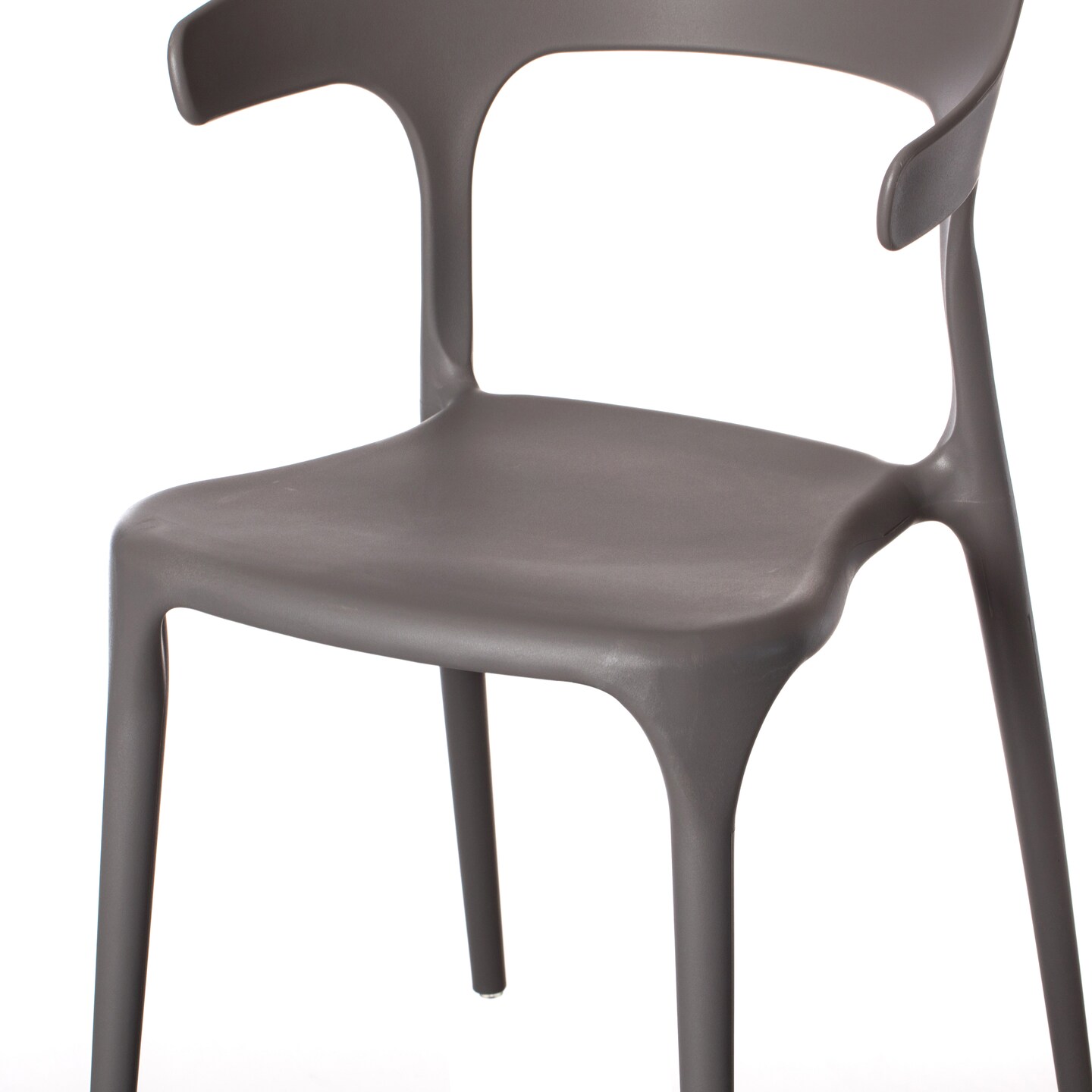 Modern Plastic Outdoor Dining Chair with Open U Shaped Back