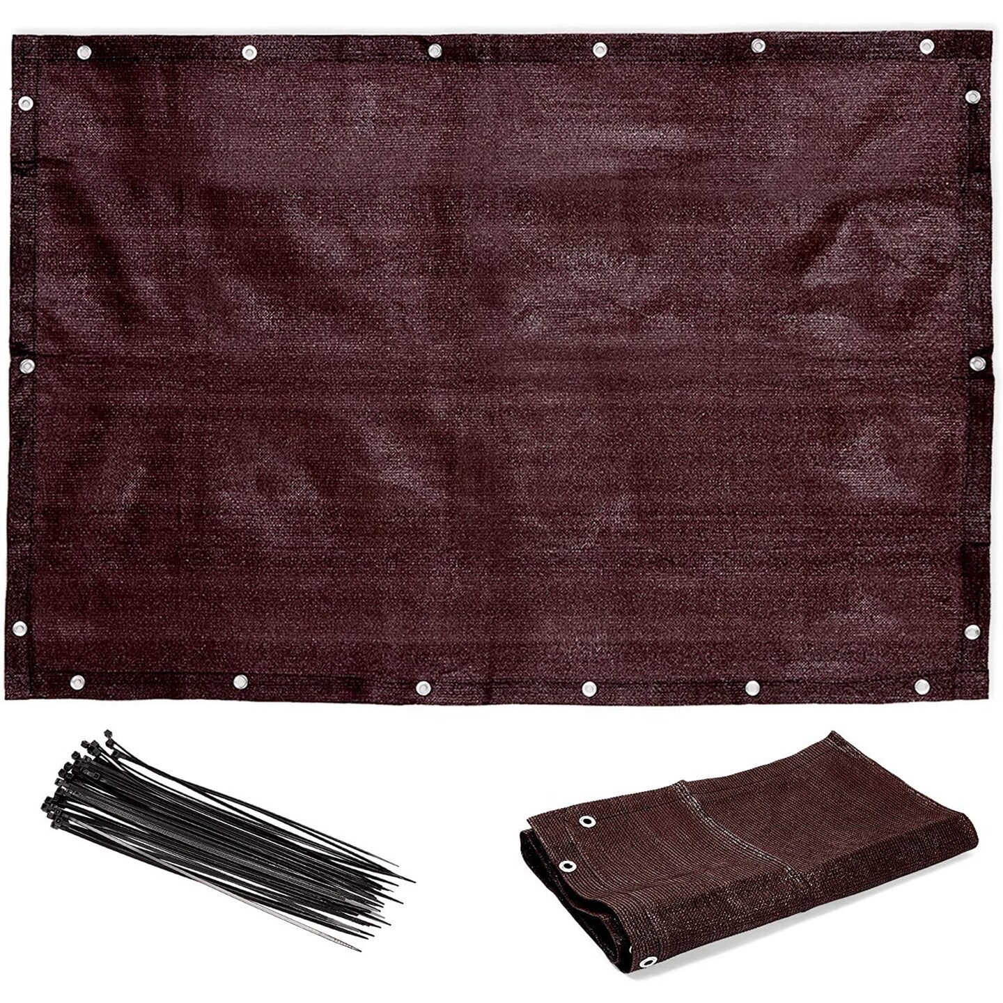Privacy Screen and Plastic Twisting Ties for Patio Balcony  (3x4 Feet, Brown, 2 Pack)