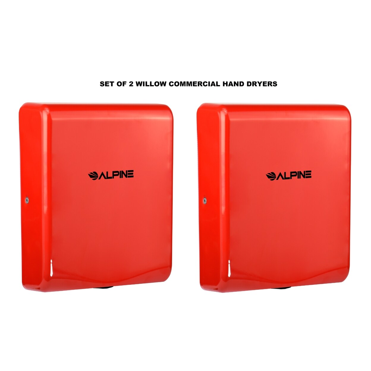 Alpine Industries   Willow Commercial Red High Speed Automatic Electric Hand Dryer 2 Pack