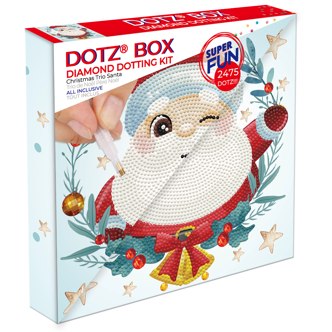 DIAMOND DOTZ ® Christmas Trio Santa Dotz Box, Partial Drill, Round