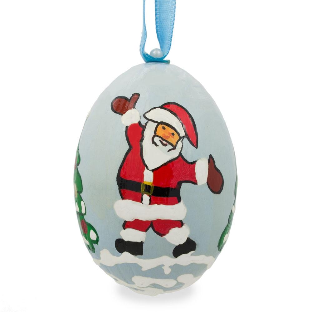 Santa Dancing Wooden Christmas Ornament