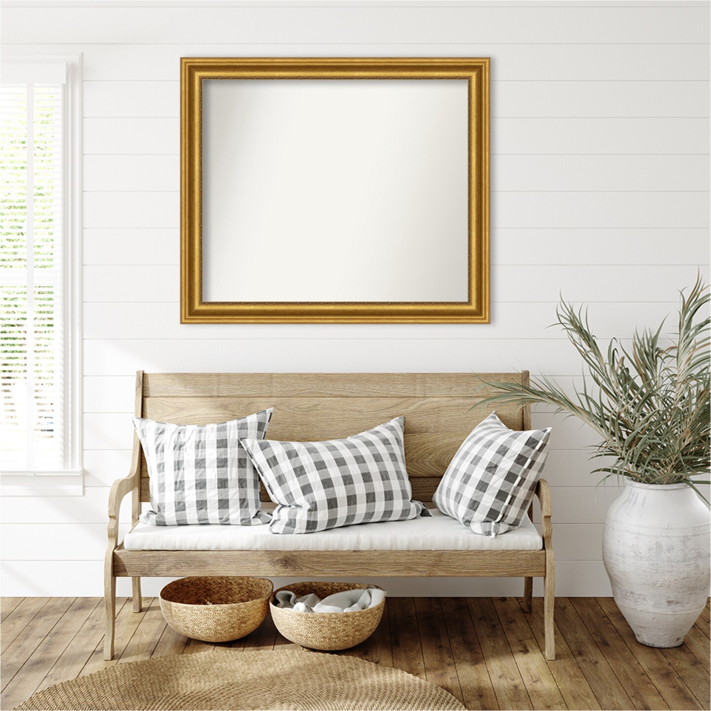 Parlor Gold Non-Beveled Custom Framed Bathroom Vanity Wall Mirror