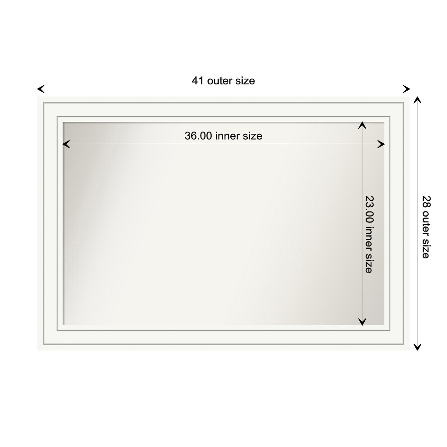 Craftsman White Non-Beveled Custom Framed Bathroom Vanity Wall Mirror