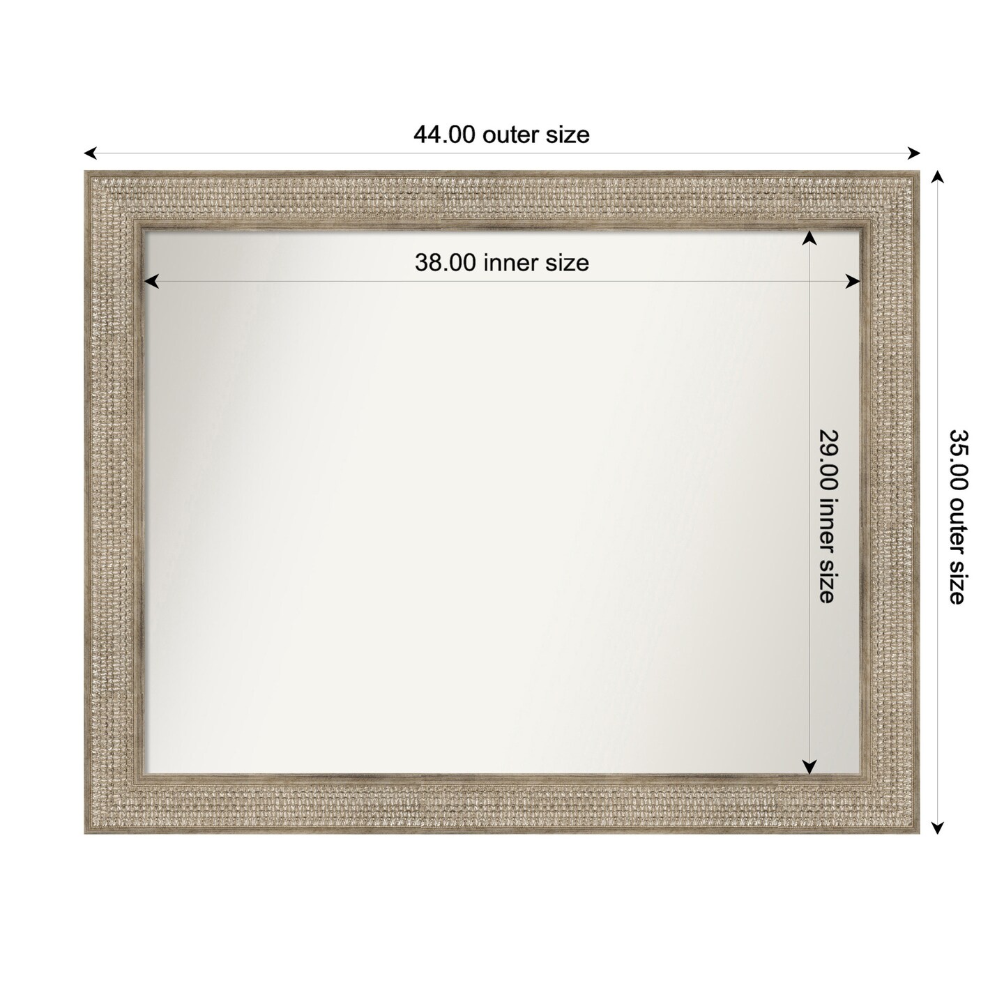 Trellis Silver Non-Beveled Custom Framed Bathroom Vanity Wall Mirror