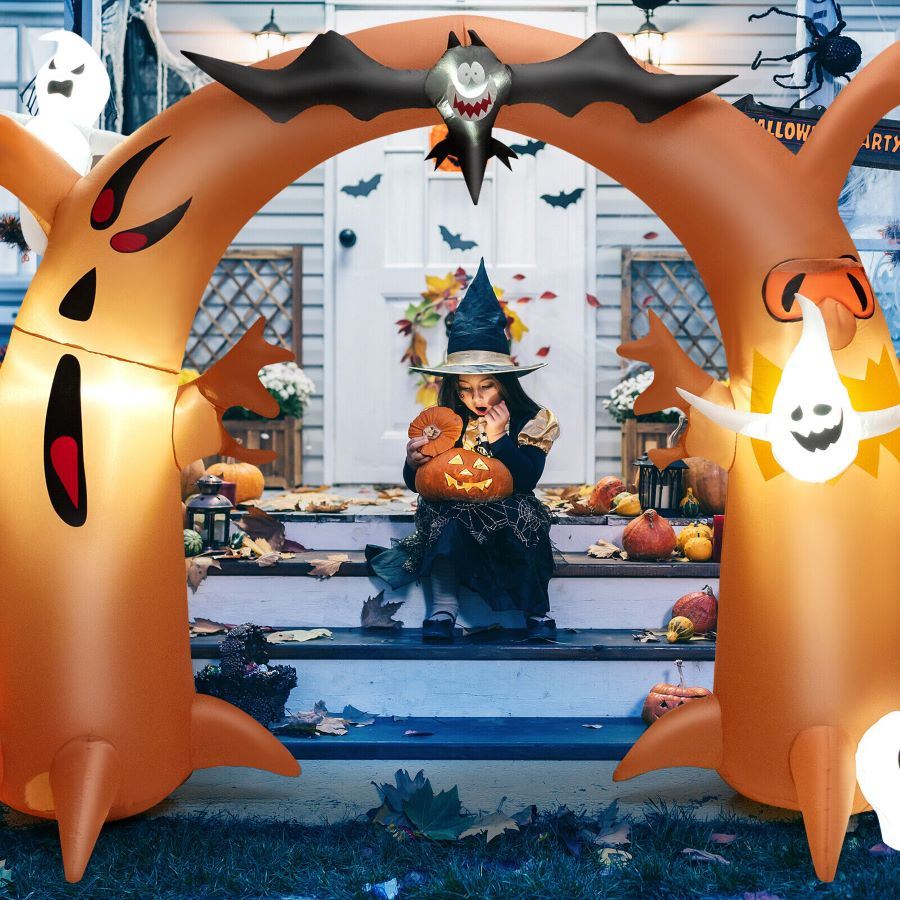 Halloween Outdoor Spooky Tree Monster Ghost Blow Up Yard Decoration With Built-In Led Lights
