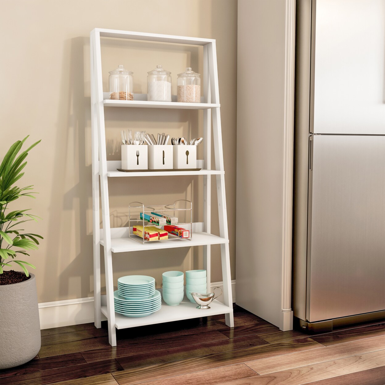 Ladder Shelving Unit, Freestanding Shelving Unit, Lean-too Bespoke Shelving  Units, Freestanding Wood Book Shelves 