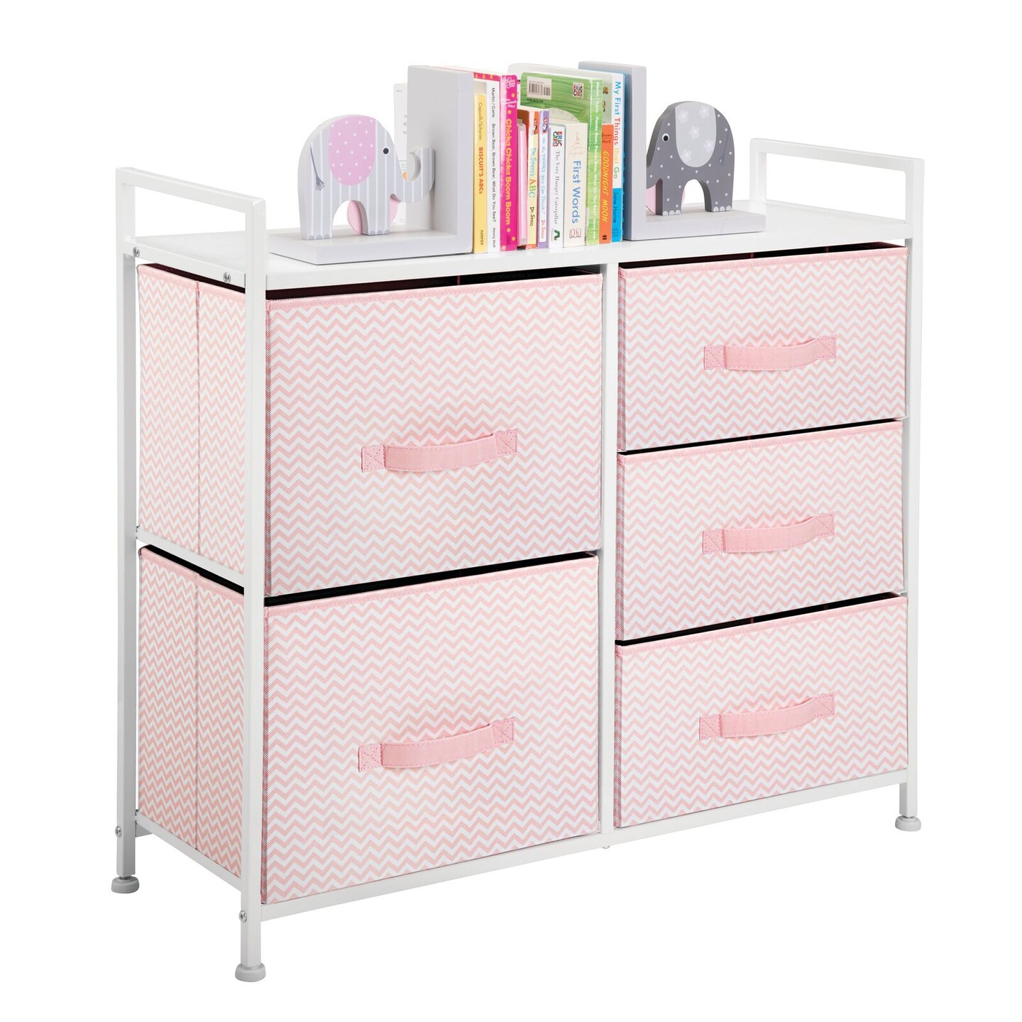 mDesign Wide Dresser Storage Tower Organizer Unit, 5 Drawers