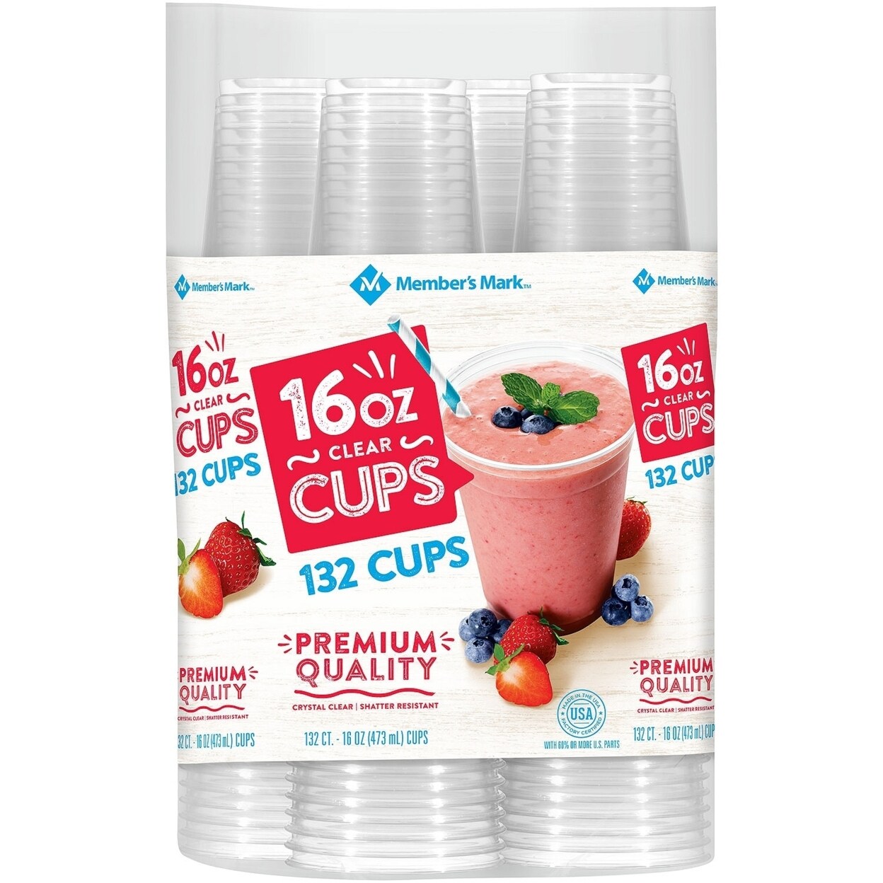 Member&#x27;s Mark Members Mark Clear Plastic Cups (16 Ounce132 Count)