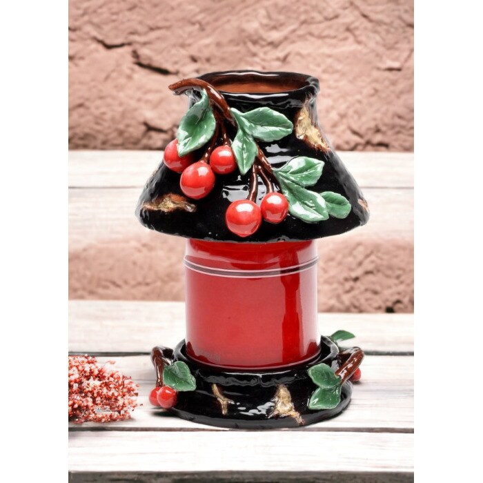 Ceramic Large Cherry Candle Holder (Candle NOT