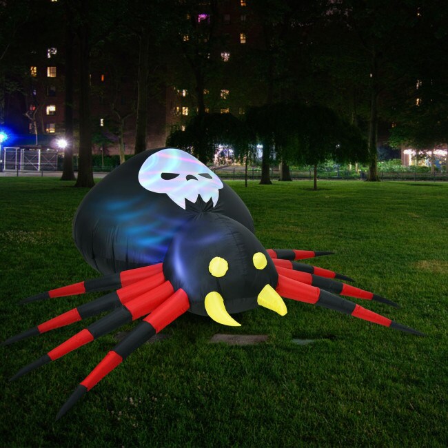 Happy Halloween Inflatable Pumpkin With LED Lights Spooky Ghost Yard Decoration