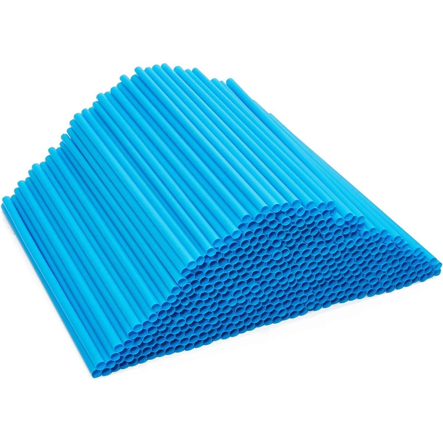 500-Pack PLA Disposable Drinking Straws, Plant Based, Alternative to Plastic Straws, Blue 8.3&#x22;