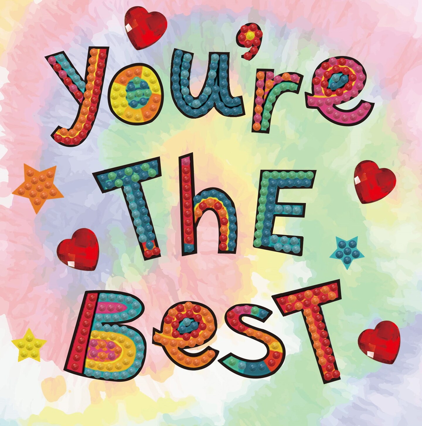 Diamond Dotz You're the Best Dotz Box Inspirational Diamond Painting Kits for Adults - Diamond Art Kits a Relaxing Creative Craft Kit with Dotz Gems 5.9x5.9