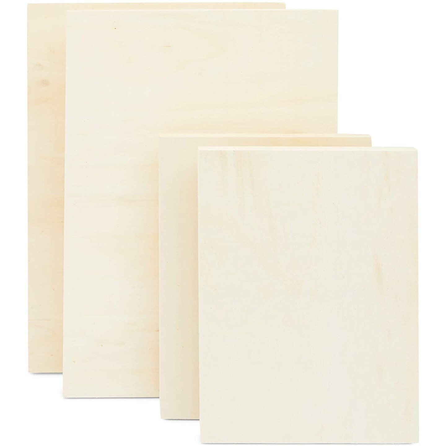 Unfinished Wood Canvas Boards for Painting, 12 x 17 and 9 x 12 in (4 Pack)