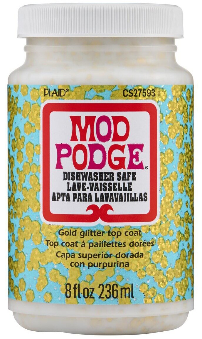 Mod Podge Diswasher Safe Acrylic Sealer 8oz-Glitter Gold