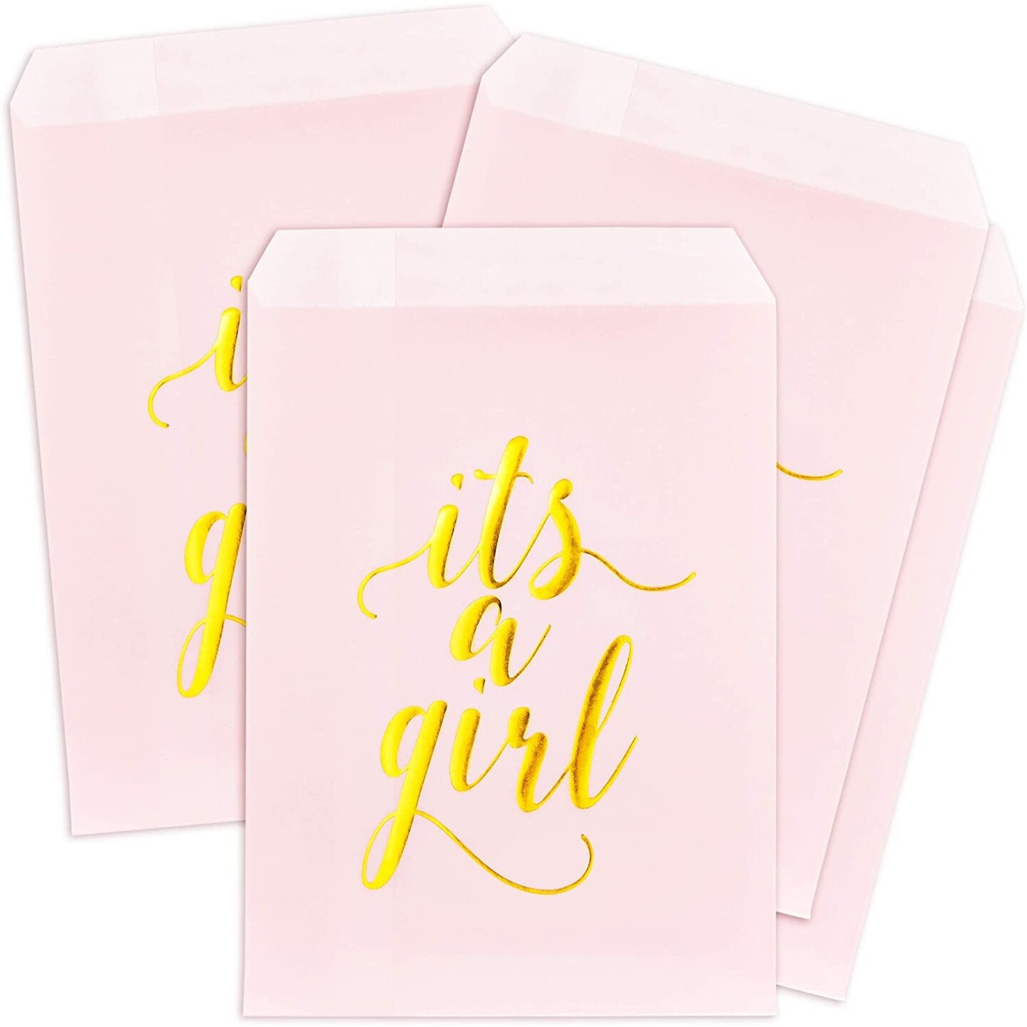 It&#x27;s a Girl Baby Shower Goodie Bags (5 x 7.5 in,100 Pack)
