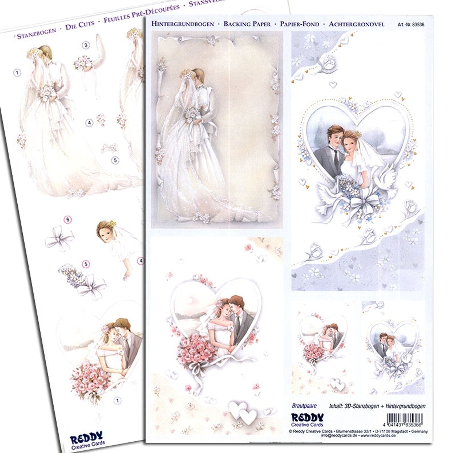 Reddy Creative Cards 3D Precut - Wedding Couples with Backing Paper