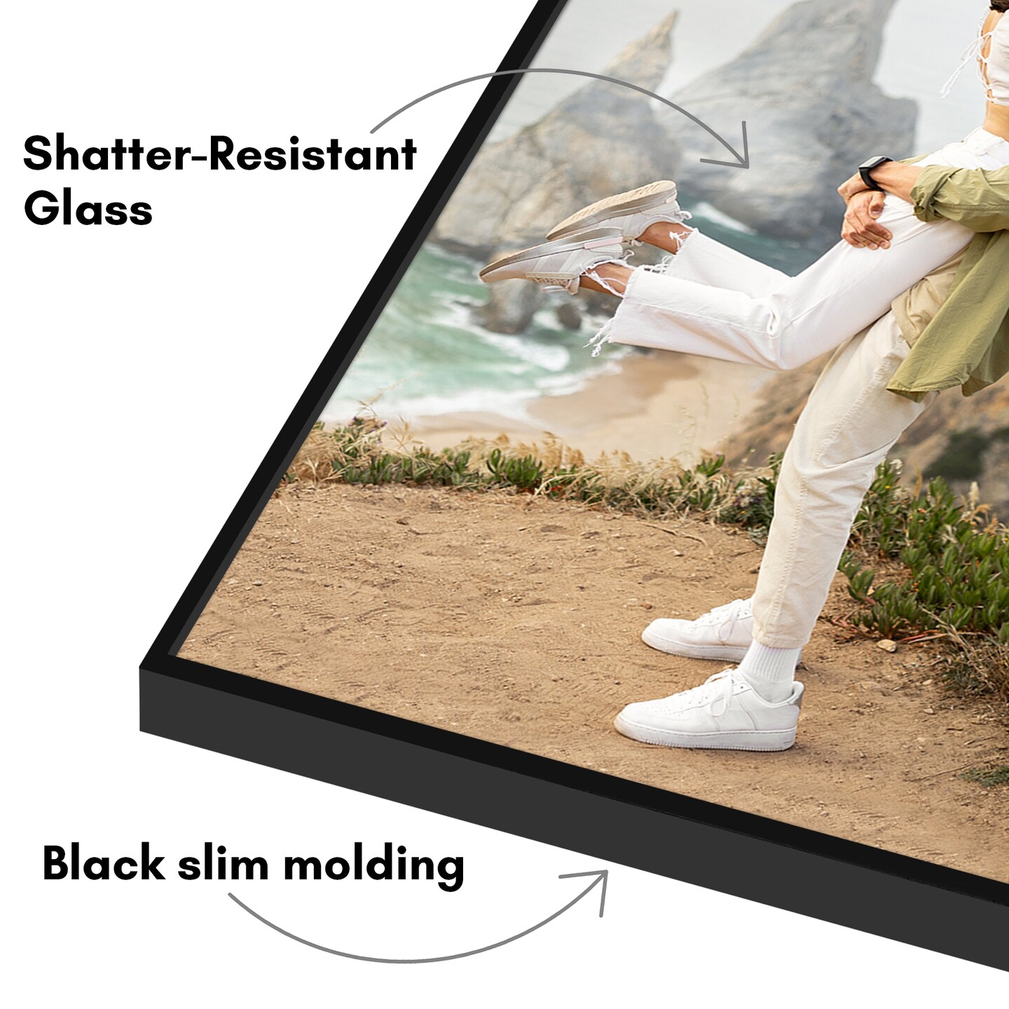 Americanflat Front Loading Picture Frame Set - Set of 6- Multi Picture Frames - Perfect for Photos and Wall Decor - Shatter Resistant Glass - Hanging Hardware with Snap-Out Easel