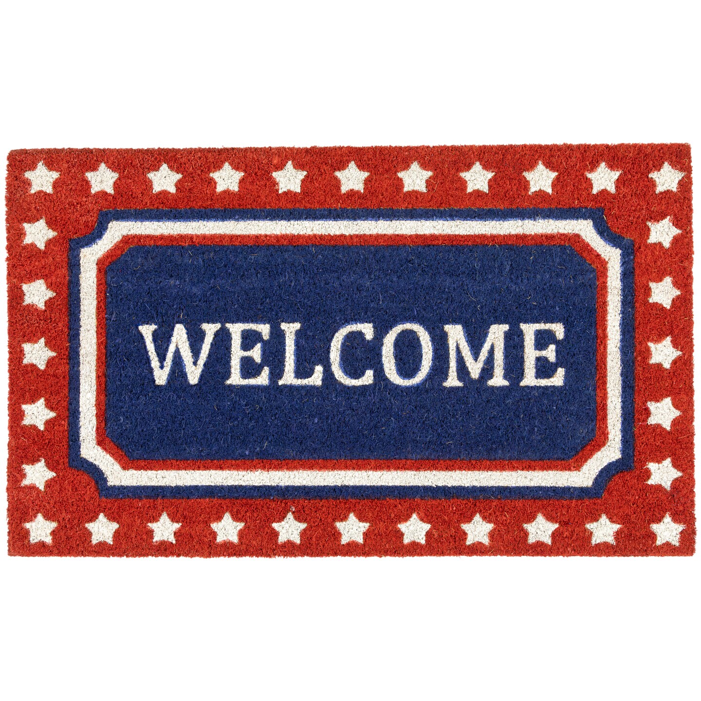 Northlight "Welcome" Americana Outdoor Coir Doormat - 18" x 30"