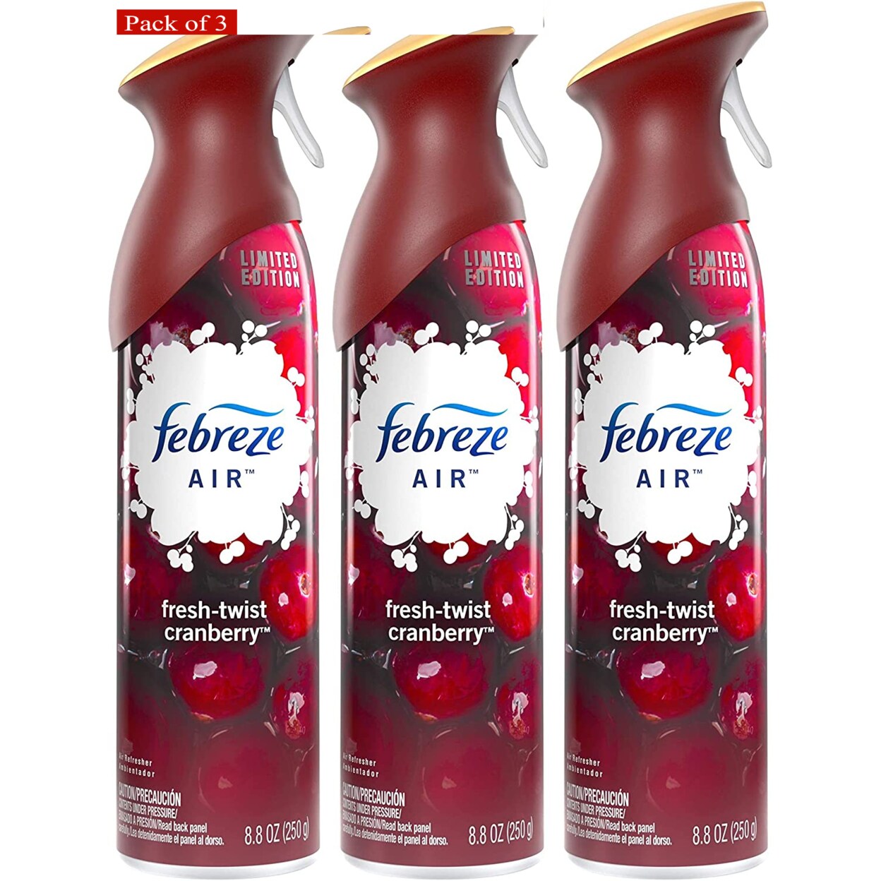 Febreze   Air Freshener Spray-Limited Edition-Winter Collection 2017-Fresh-Twist Cranberry-Net Wt. 8.8 OZ (250 g) Per