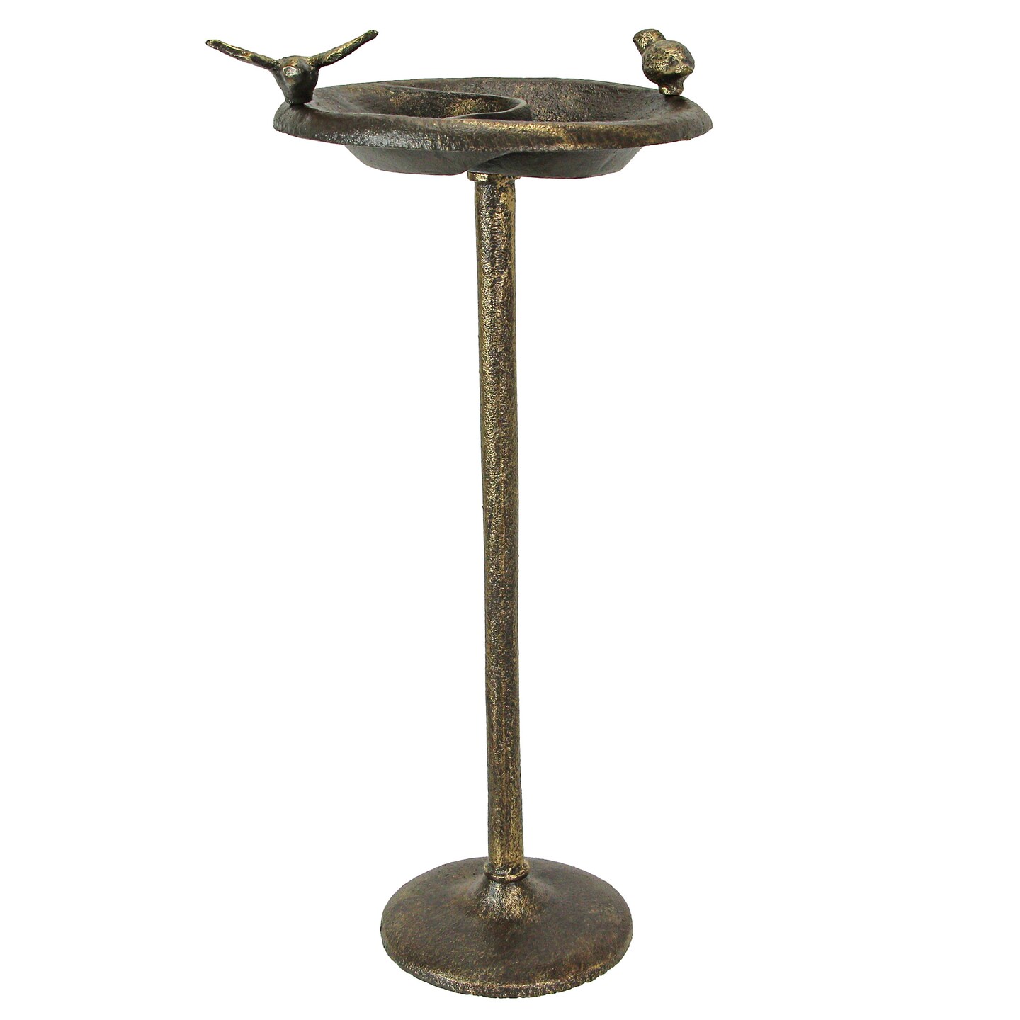 Rustic Cast Iron Aged Finish Bird Bath Feeder Pedestal Home Garden Decor 20 Inch