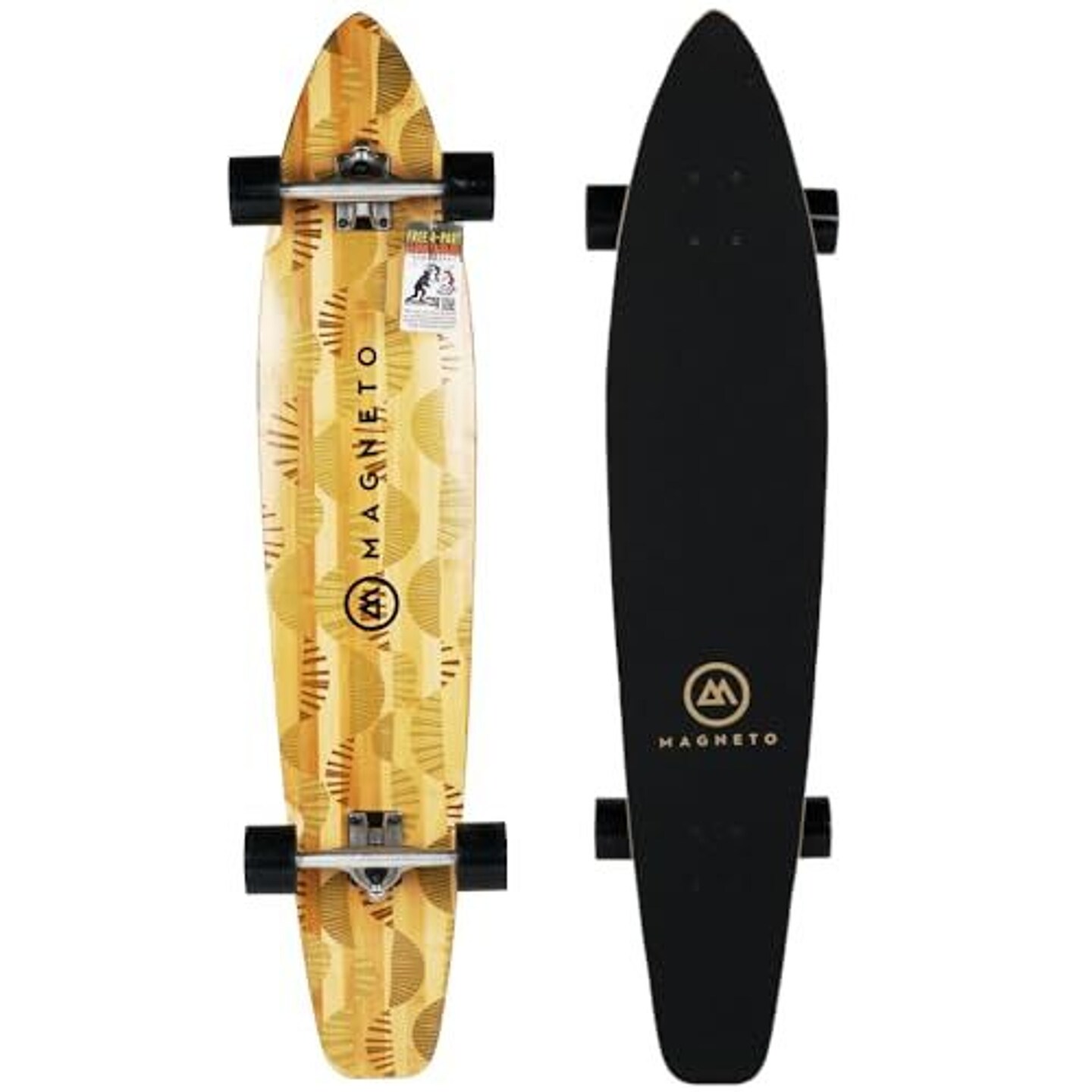 Magneto 44 inch Kicktail Cruiser Longboard Skateboard | Bamboo and Hard Maple Deck | Made for Adults, Teens, and Kids (Earth Tones)