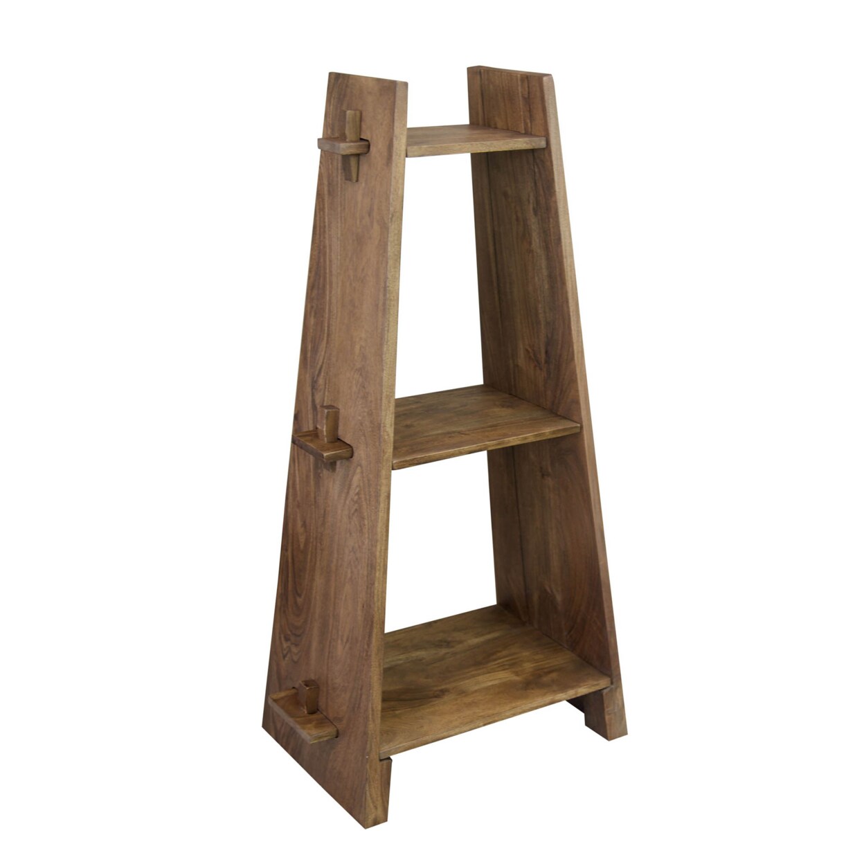 Casual Contemporary Living Solid Acacia 3 Tier A - frame Bookshelf - Washed Walnut