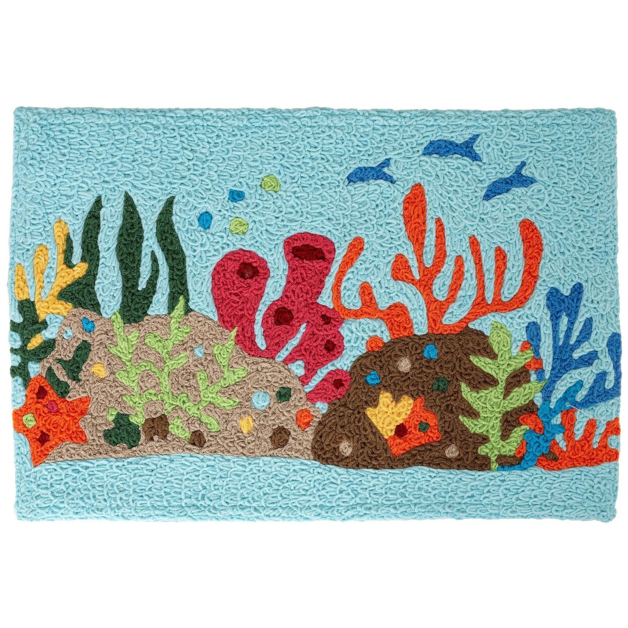 Jellybean Home Decorative Indoor Accent Rug Ocean Life - 20&#x22; X 30&#x22;