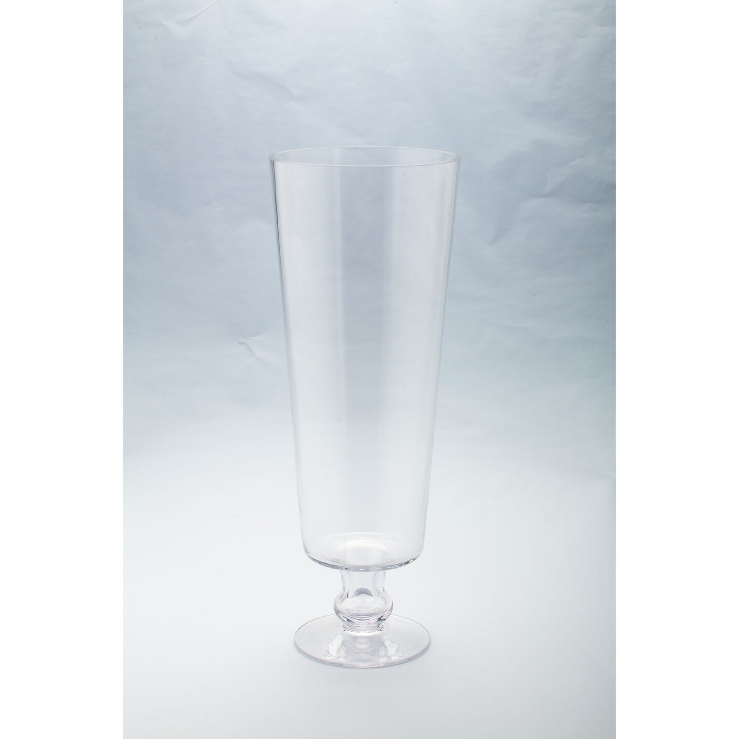 CC Home Furnishings Champagne Style Hand Blown Glass Vase - 19&#x22; - Clear