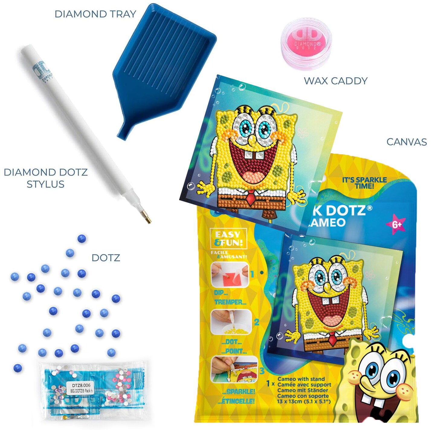 Diamond Dotz Kits - SpongeBob - Surprise, Round Dotz, Partial Drill, Spongebob Diamond Art, Spongebob Diamond Painting, Cartoon Diamond Painting, Diamond Art Cartoon
