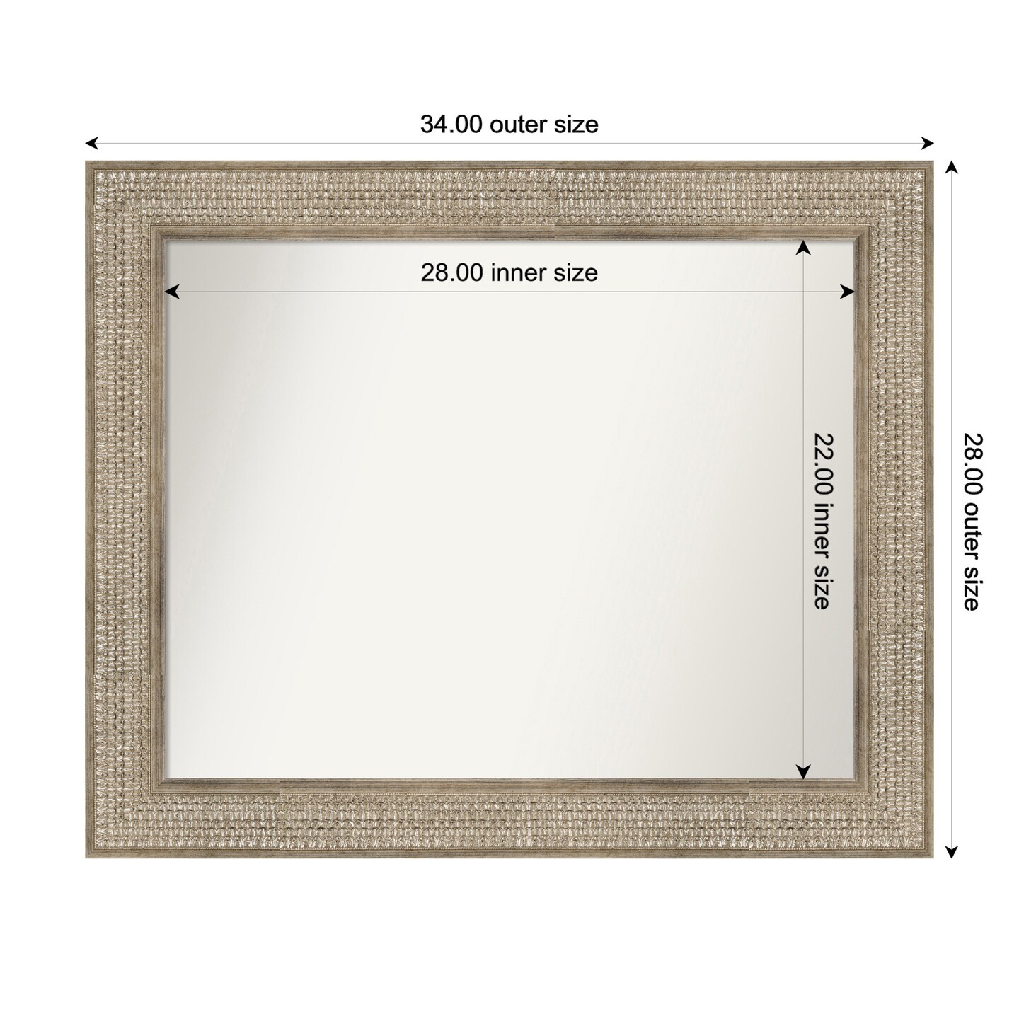 Trellis Silver Non-Beveled Custom Framed Bathroom Vanity Wall Mirror