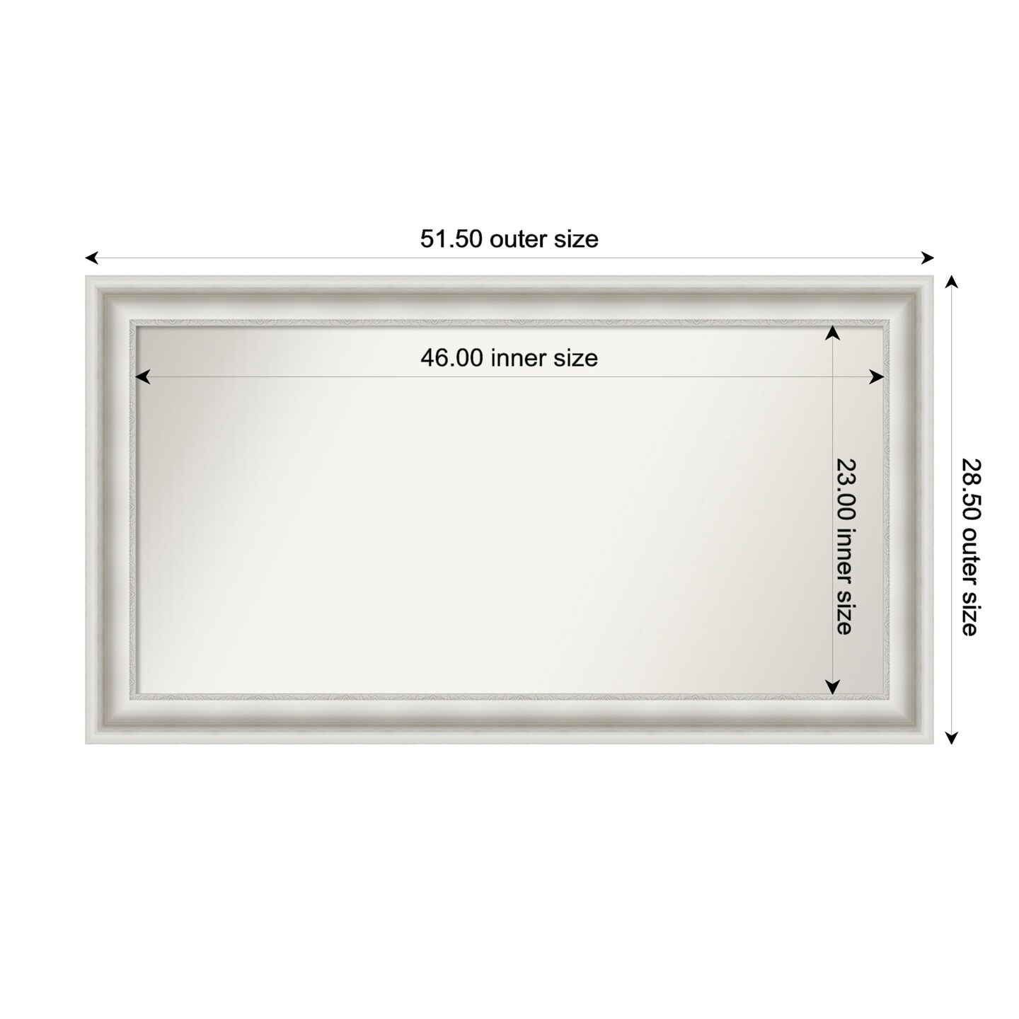 Parlor White Non-Beveled Custom Framed Bathroom Vanity Wall Mirror