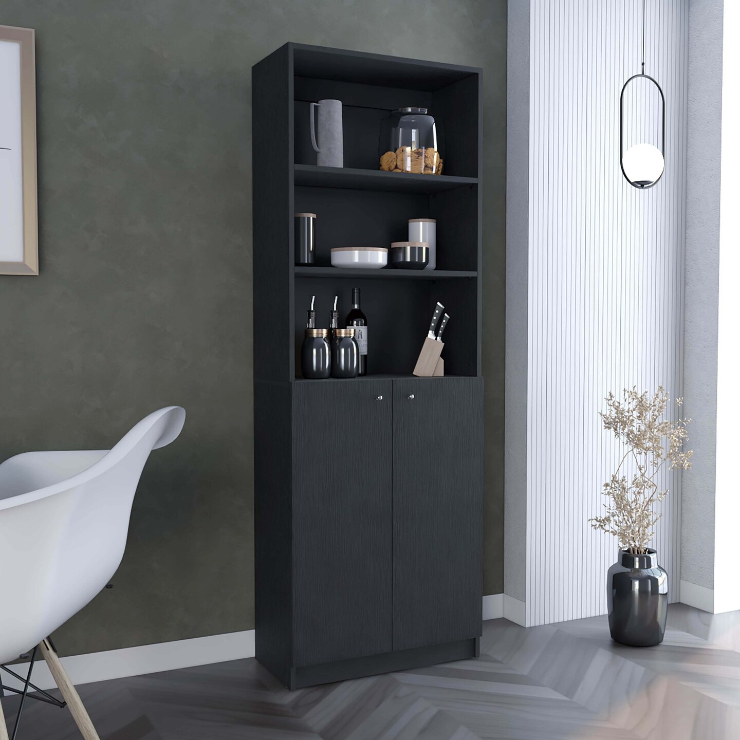 Modern 2-Door Bookcase - 70.6 in | Organize in Style