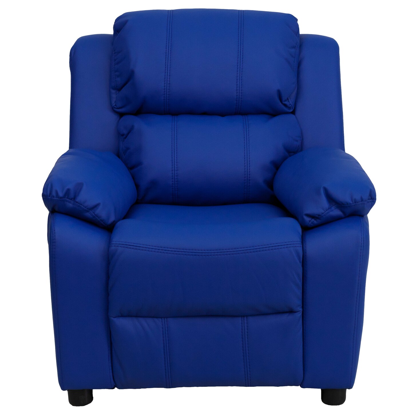 Emma and Oliver Deluxe Padded Contemporary Kids Recliner with Storage Arms