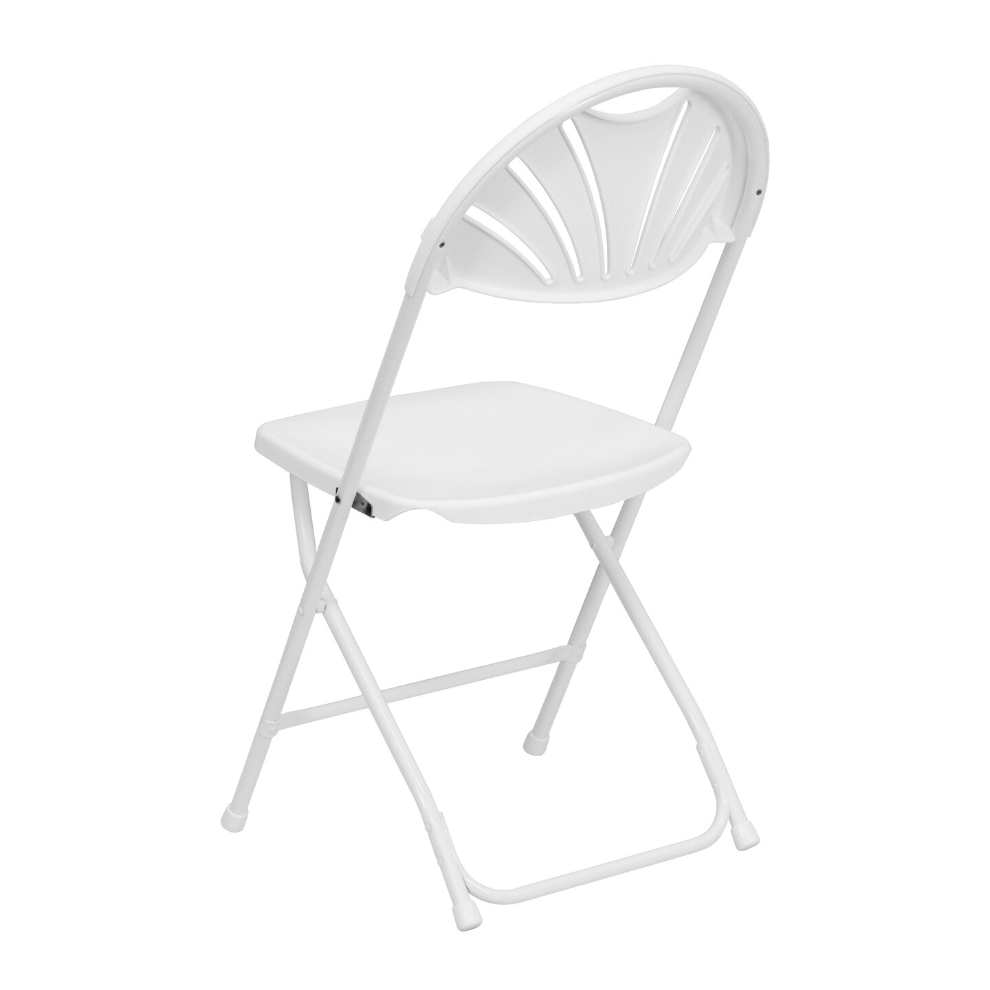 Emma and Oliver 8 Pack Wedding/Event Stackable Fan Back Plastic Folding Chair