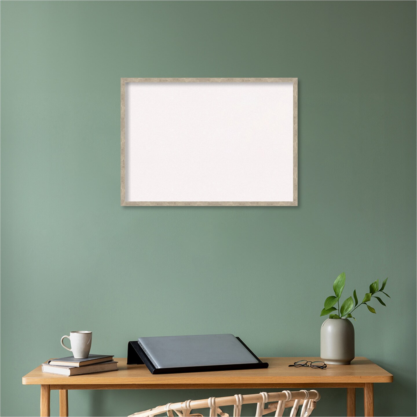 Imprint Wood Framed Corkboard, White Cork
