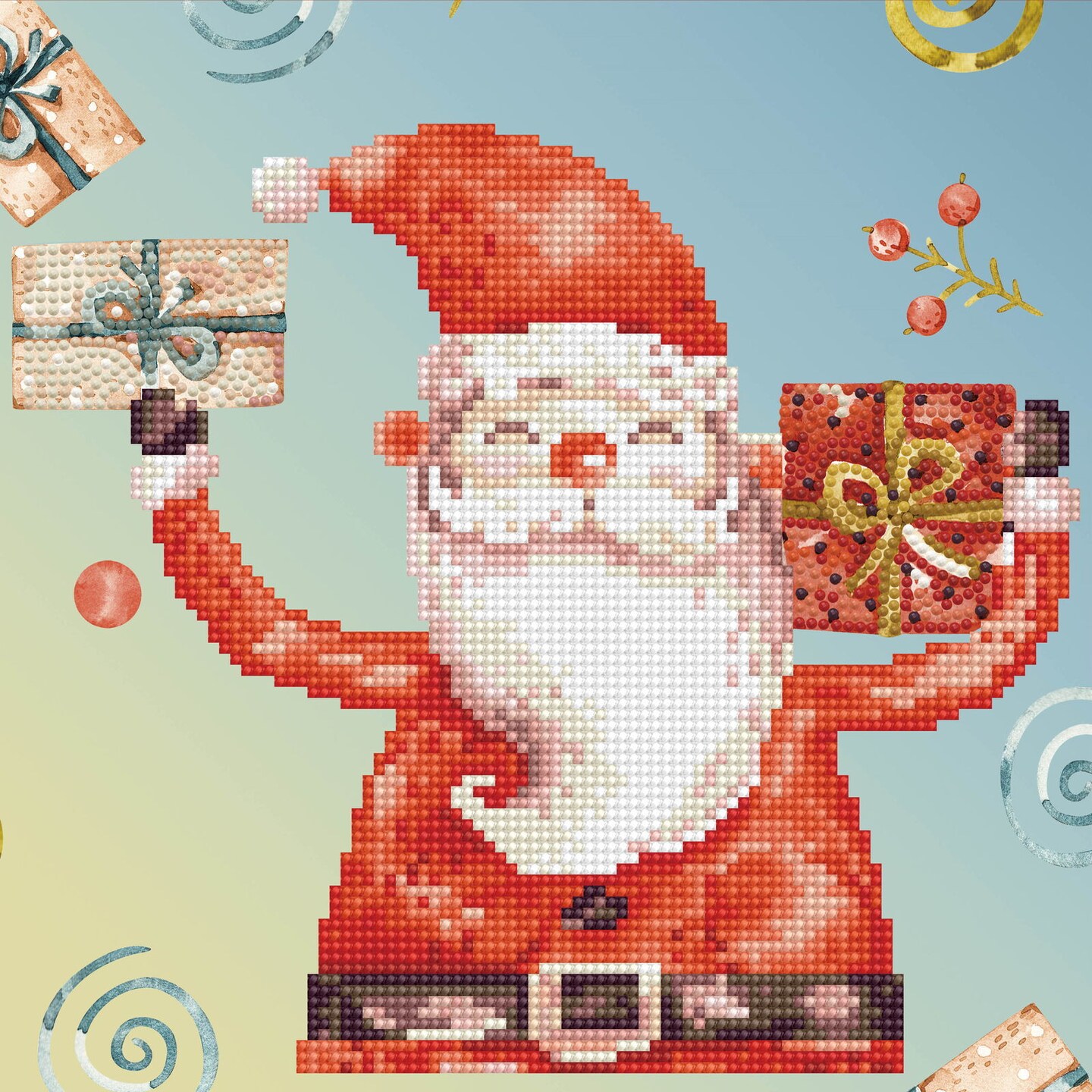 Diamond Dotz Santa Cheer Dotz Box Christmas Diamond Painting Kits for Adults - Diamond Art Kits a Relaxing Creative Craft Kit with Dotz Gems 11x11