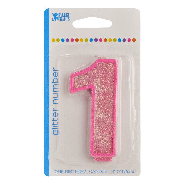 Glitter Numeral Candle, 1ct