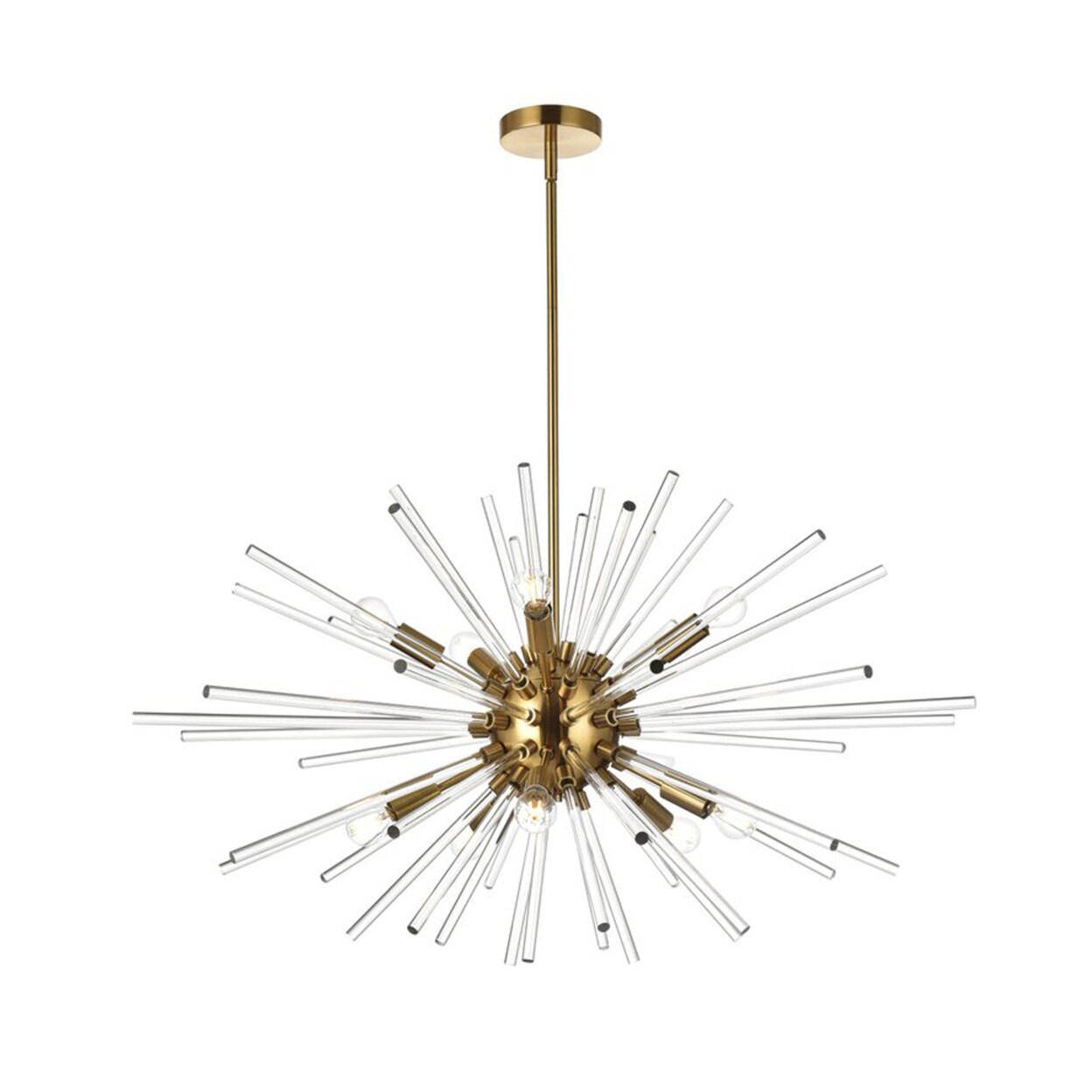 Elegant Lighting Modern Home Decorative Iron Sienna 36 Inch Crystal Rod Pendant
