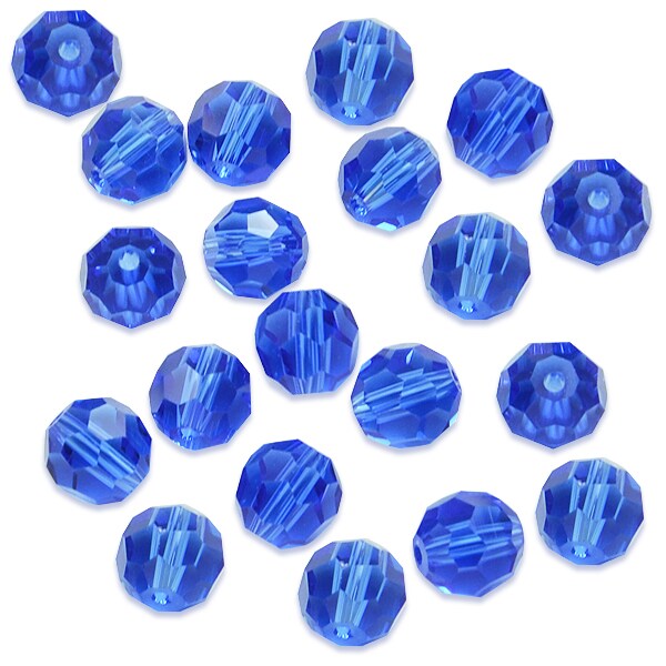 8mm Round 32 Faces Faceted Crystal Glass Beads