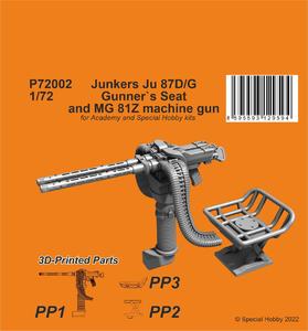 CMK  1/72 Ju 87D/G Gunner&#x60;s Seat and MG 81Z machine gun / for Academy / SH kits 1/72