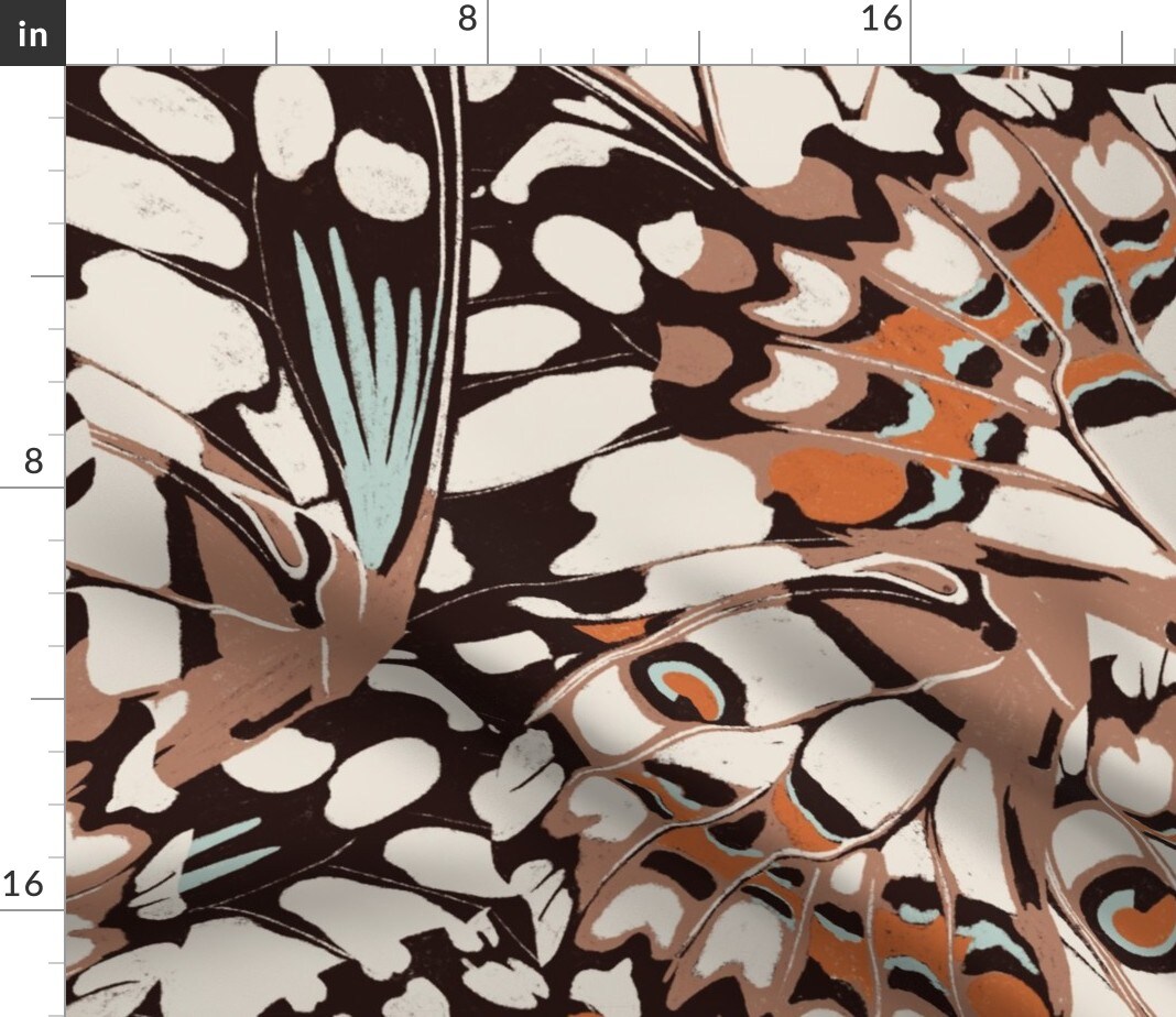Animal Print Modern Abstract Insect Butterflies Whimsical Custom Printed Fabric by Spoonflower Various Fabrics by the Yard or Fat Quarter