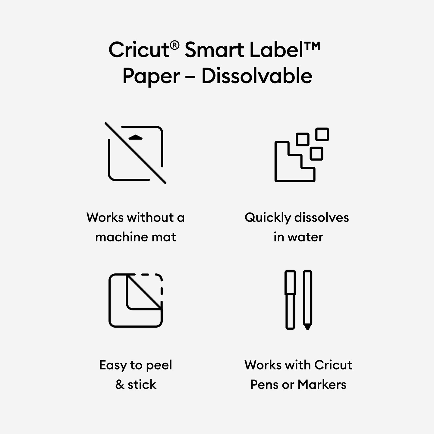 Cricut Smart Label Paper - Dissolvable  White