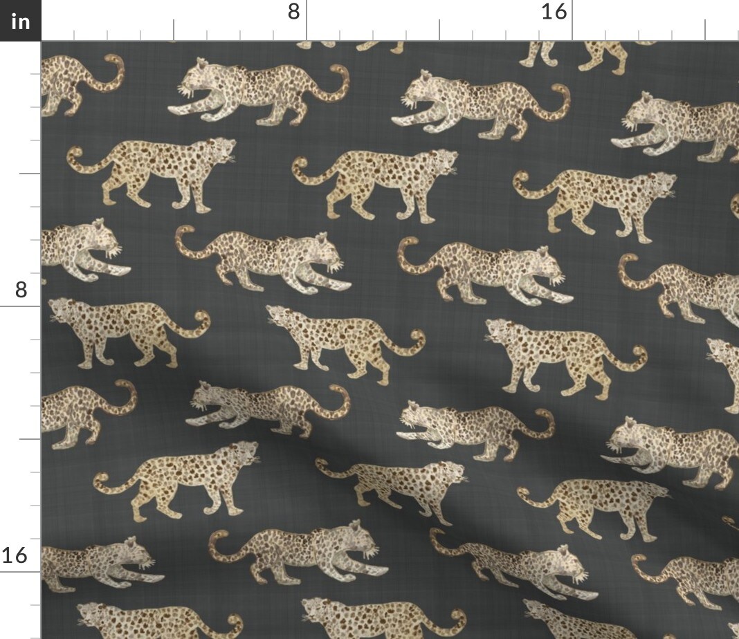 Watercolor Leopard Brown Black Whimsical Safari Chinoiserie Animal Print Custom Printed Fabric by Spoonflower Various Fabrics by the Yard or Fat Quarter