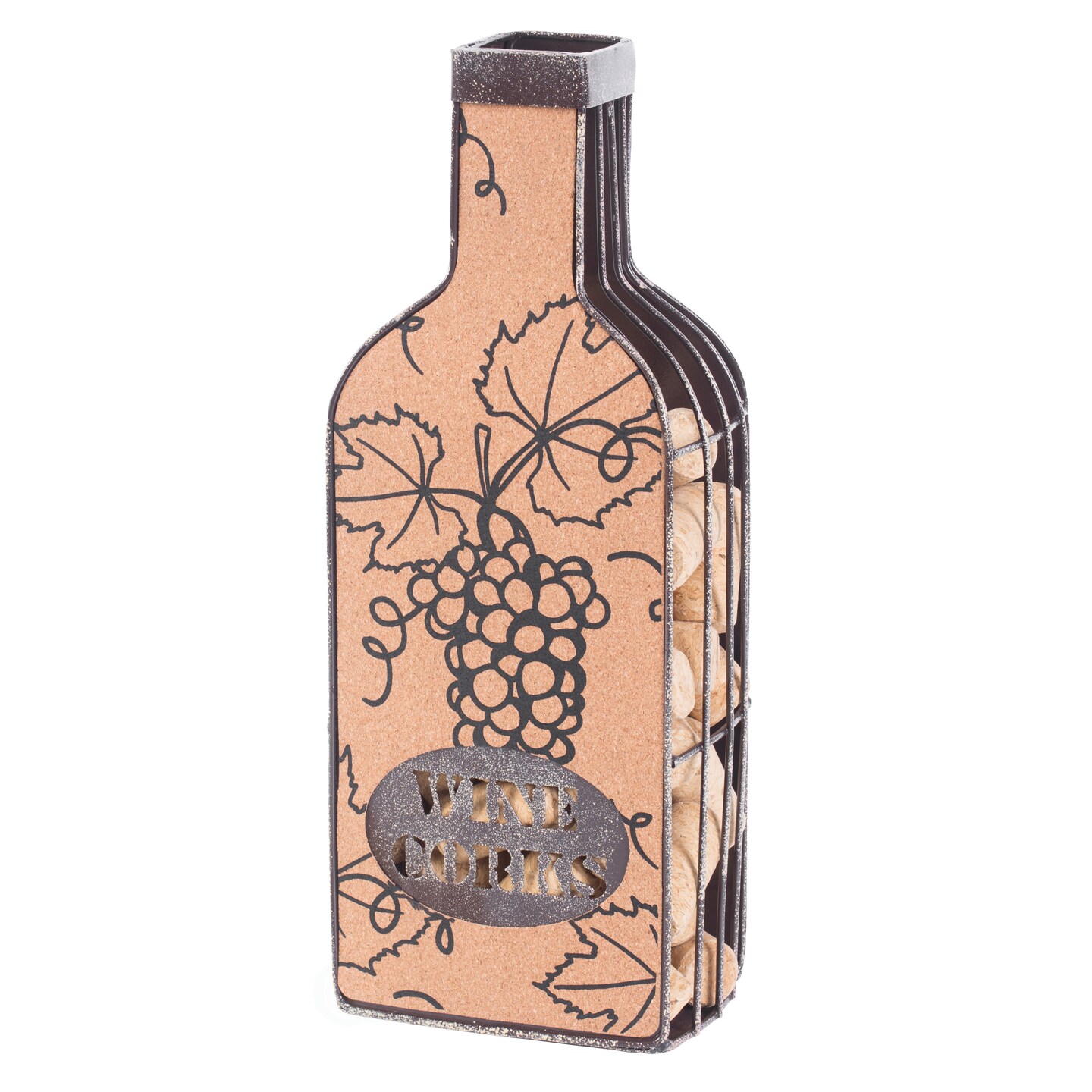 Vintiquewise Vintage Metal Bottle Shaped Wine Cork Holder