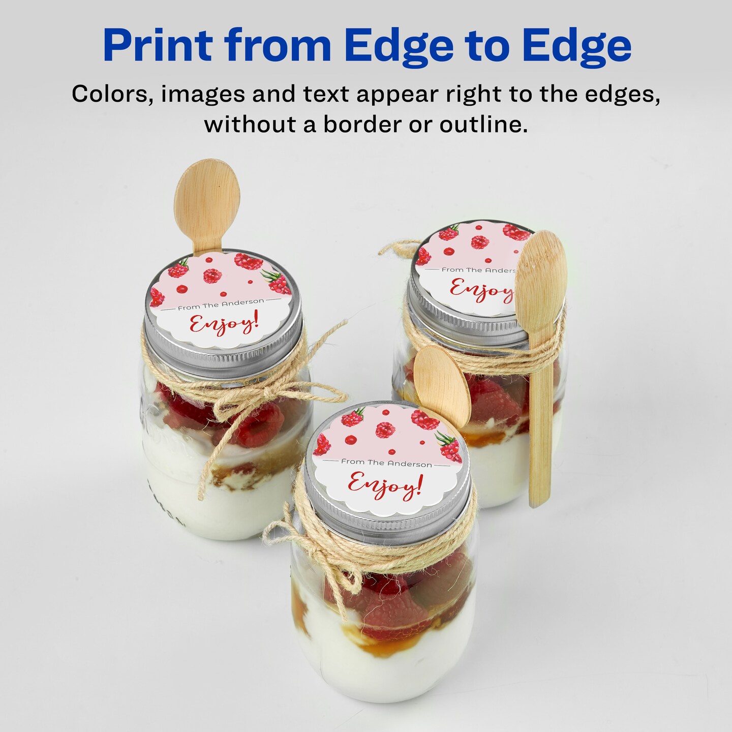 Avery Scallop Round Labels, Sure Feed, Permanent Adhesive, Textured White, 2-1/2" Diameter, 90 Labels (8218)