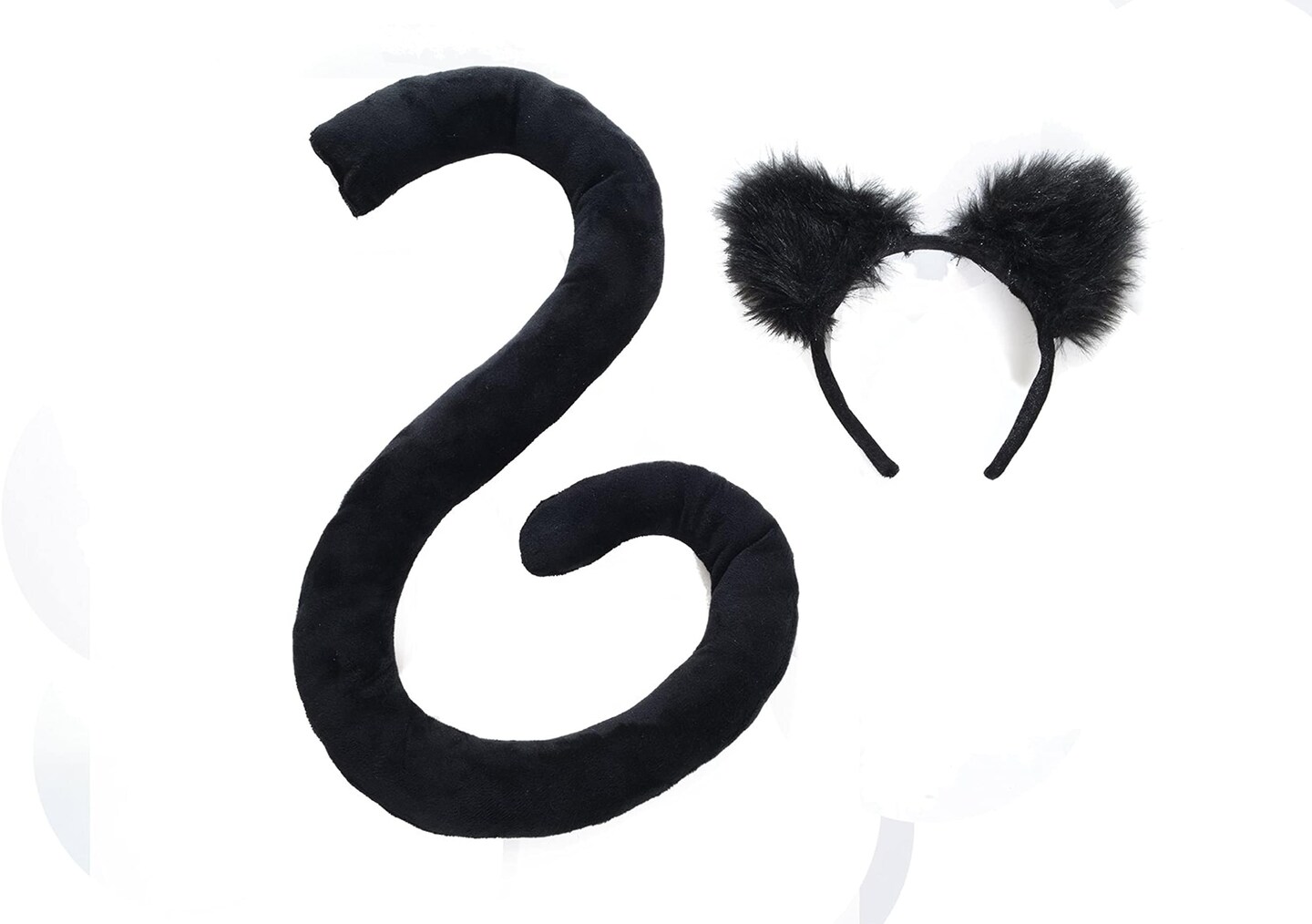 Black Cat Tail &#x26; Ears Adult Costume Set