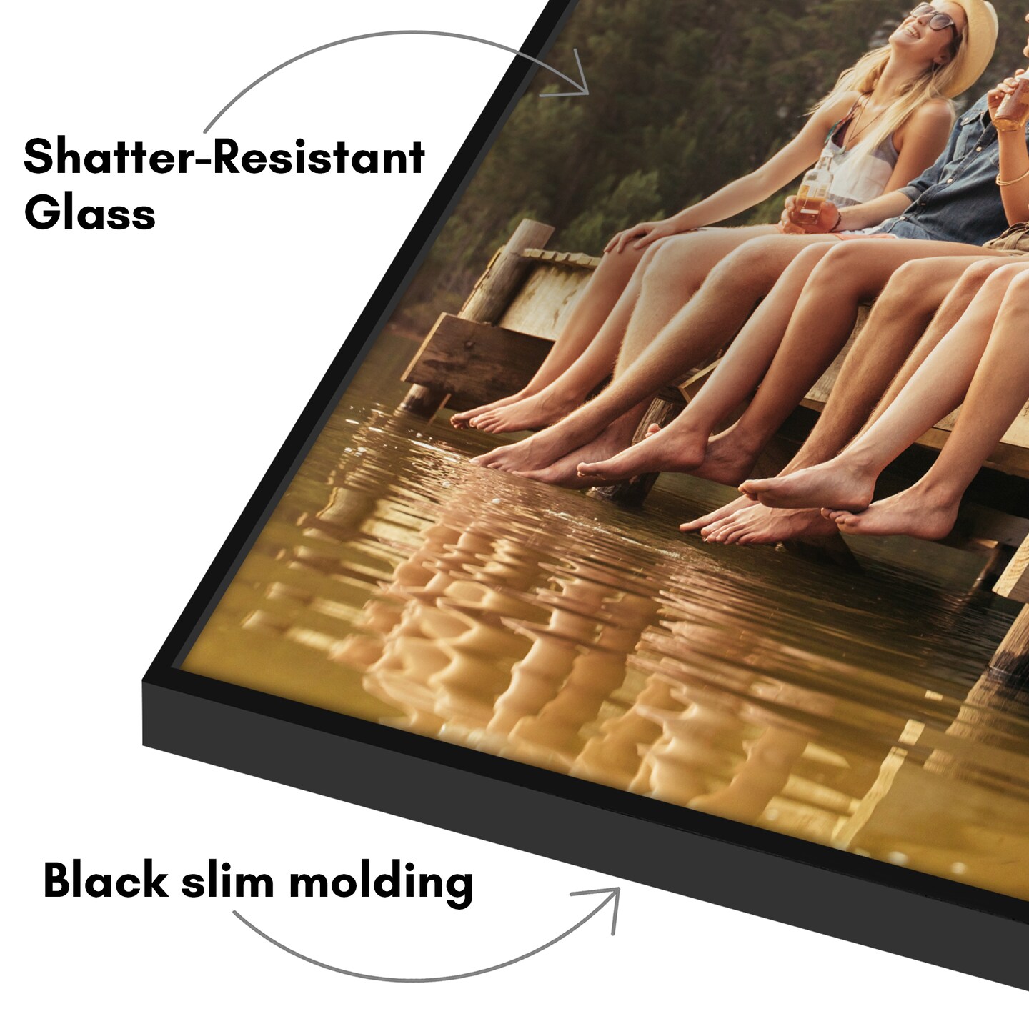 Americanflat Front Loading Picture Frame Set - Set of 6- Multi Picture Frames - Perfect for Photos and Wall Decor - Shatter Resistant Glass - Hanging Hardware with Snap-Out Easel