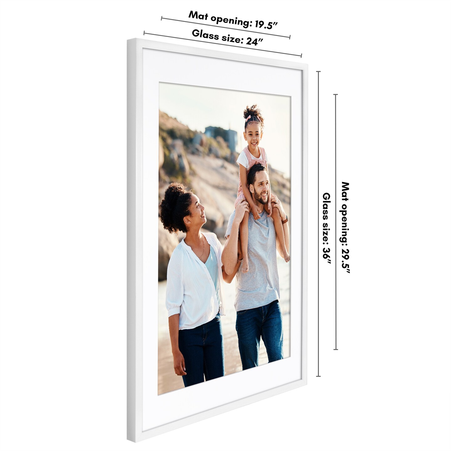 Americanflat Gallery-Style Picture Frame with Mat - Showcase Artwork, Prints, and Photos - Shatter Resistant Glass - Hanging Hardware with Drywall Anchor