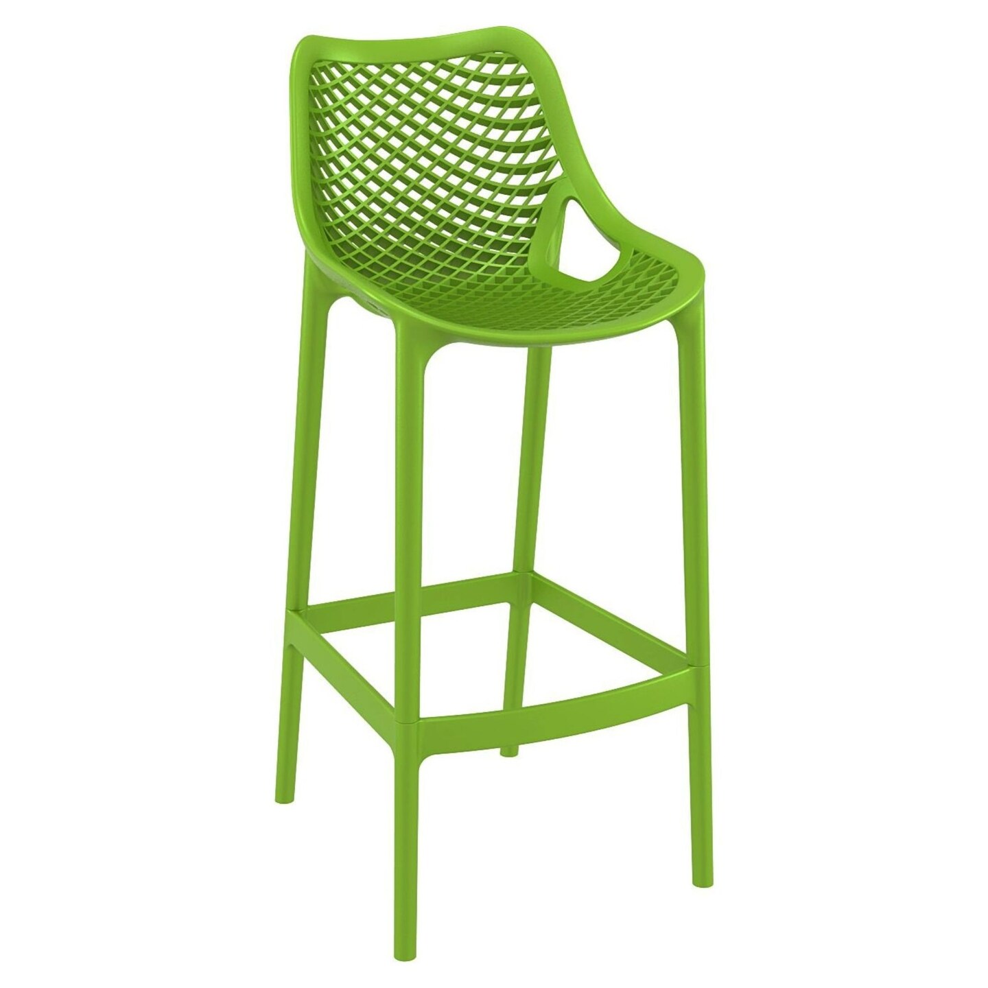 Luxury Commercial Living 41.25&#x22; Green Solid Outdoor Patio Bar Stool